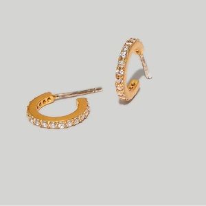 Madewell sparkle pave huggie mini hoop earrings